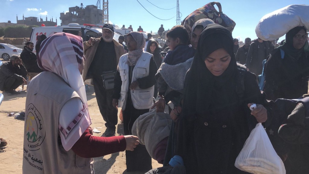 Distribuzione pane e acqua, strada per Gaza, 27/1/25